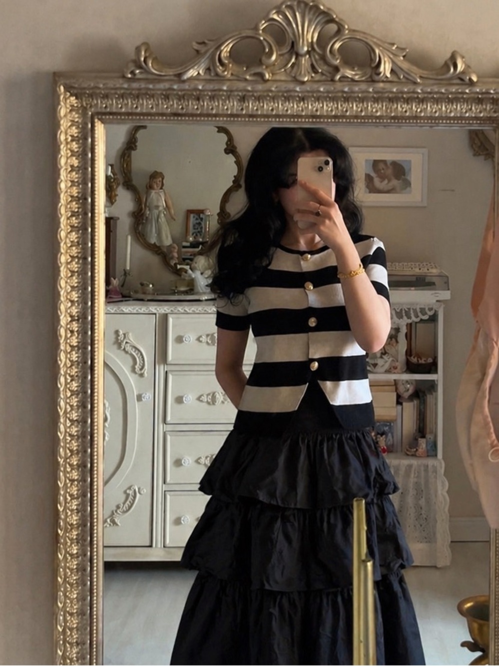 Forever 21 Black Tiered Ruffle Skirt